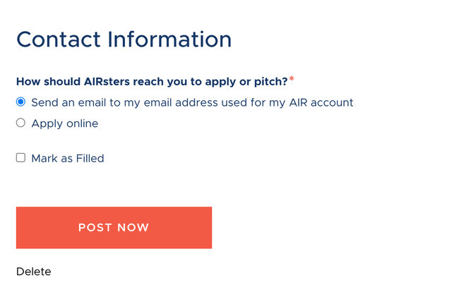 Screenshot of contact information dialog