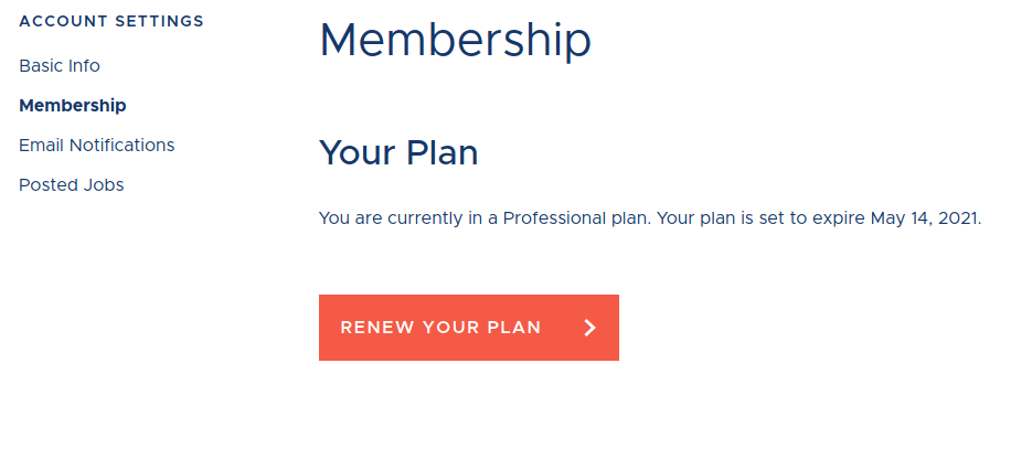 Screenshot of membership dialog